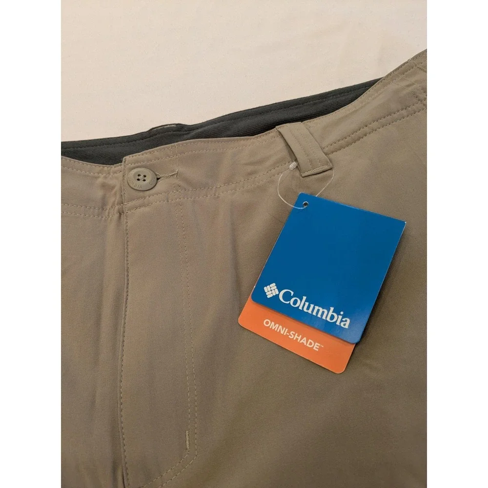 Columbia Eaglecrest Shorts Men 40 Dark Beige Omni-Shade Cargo Hiking Outdoor NWT